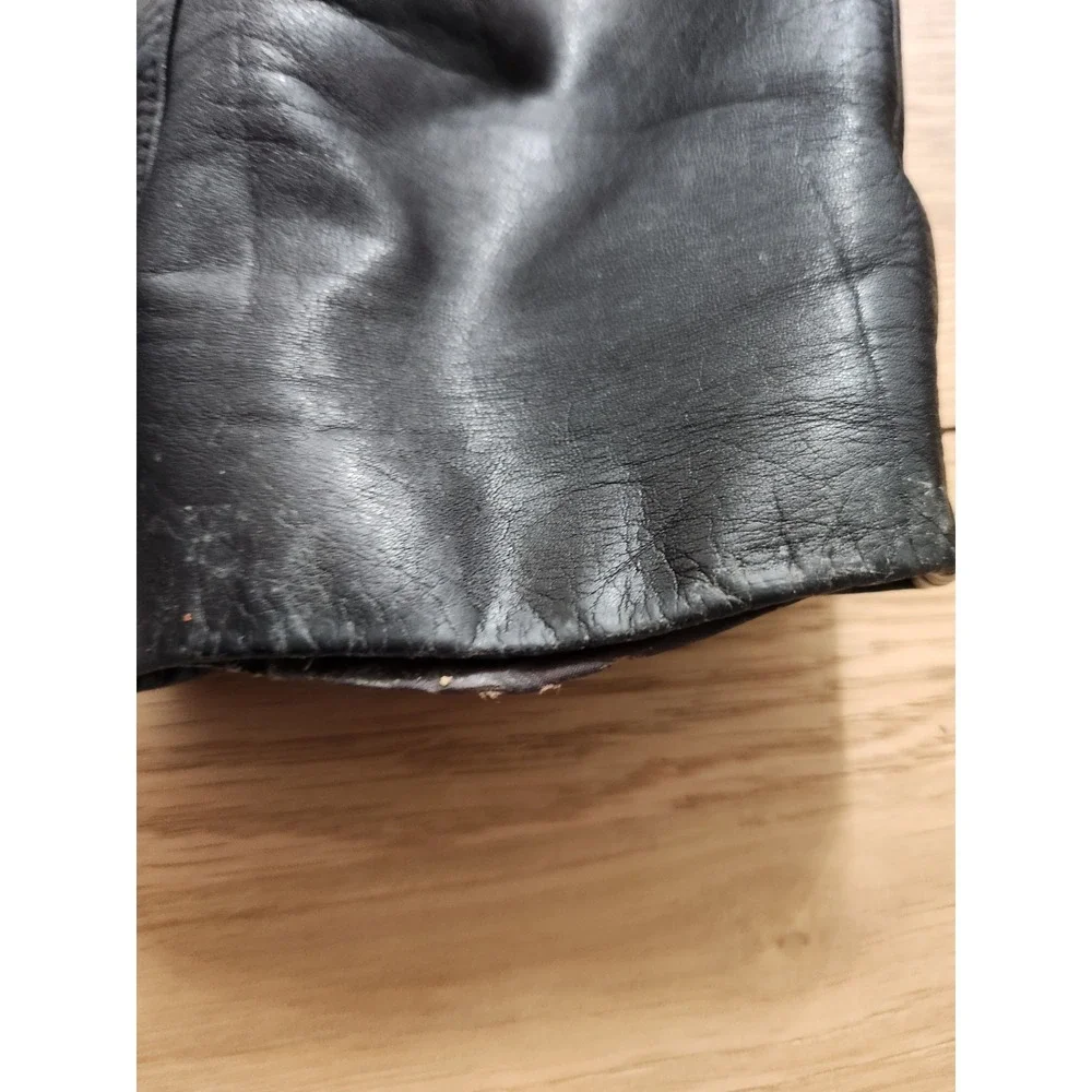 Vtg 1940-50s Auth Echtes Leder German MilitaryStyle Leather Jacket‎ Black Sz 50